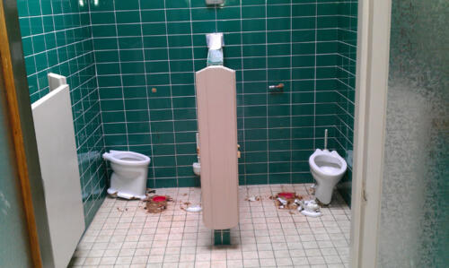 Minder Valide toiletruimte voor renovatie